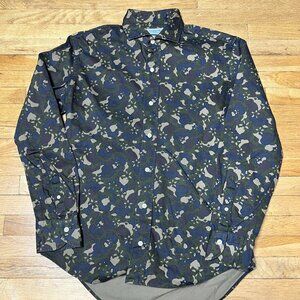 Ledbury Mens Camo Floral Pattern Long Sleeve Button Down Shirt Size 15.5